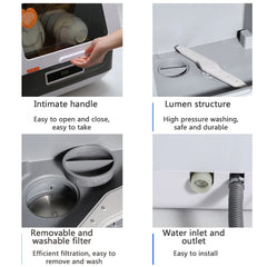 Autrinix Portable Dishwasher with 99.9% Sterilization, 3 Wash Modes & Water Saving Function, Compact Design, for Apartments & Small Kitchens