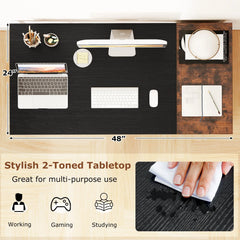 Tangkula 48" Writing Desk with Spacious Tabletop for Home Office