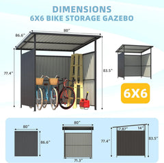 AECOJOY 6' x 6' Gazebo Outdoor Pergola for Patio, Small Lean to Hardtop Grill Gazebo