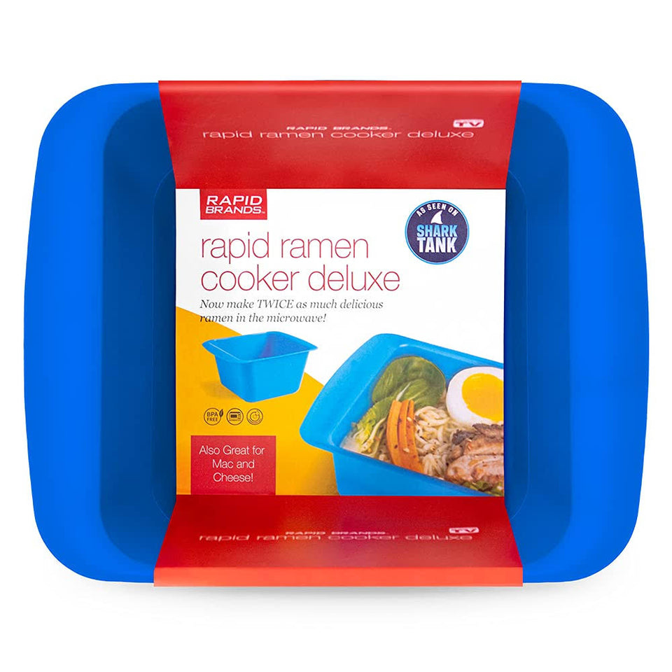 Rapid Ramen Cooker Microwavable Cookware for Instant Ramen BPA Free and Dishwasher Safe for Dorm, Small Kitchen or Office Blue, Deluxe