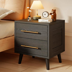 Bedroom Furniture Set with Queen Bed Frame, 2 Nightstands, 5-Drawer Dresser and 6-Drawer Dresser, Modern Black Storage Set