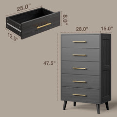 Lofka King Bedroom Furniture Set Includes One King Bed Frame, Two Nightstands and 2 Dressers for Modern Home Decor