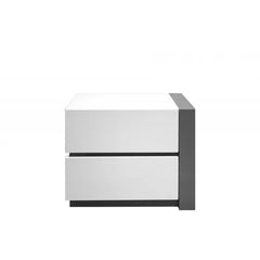 3 Piece Modern Bedroom Furniture Set, California King Platform Bed with 2x Nightstand, White Lacquer Finish
