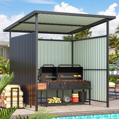AECOJOY 6' x 6' Gazebo Outdoor Pergola for Patio, Small Lean to Hardtop Grill Gazebo
