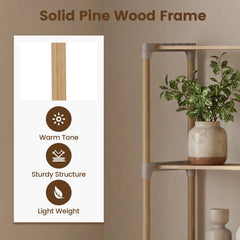 Tangkula 4/5-Tier Solid Wood Bookshelf for Home Office