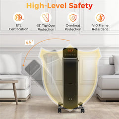1500W Oil Filled Radiator Heater with Remote Control, Adjustable Thermostat, 24H Timer & 3 Modes, Portable Electric Space Heater for Home Office