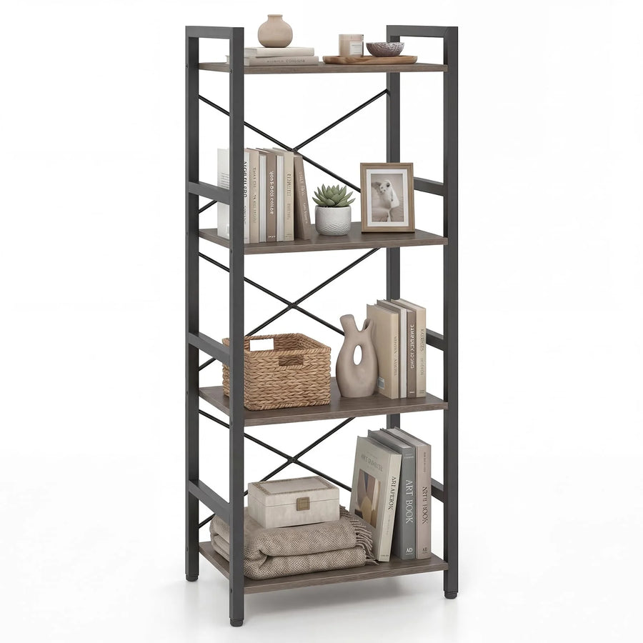 Tangkula 3-Tier Industrial Bookshelf for Home Office