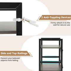 Tangkula 3-Tier Industrial Bookshelf for Home Office