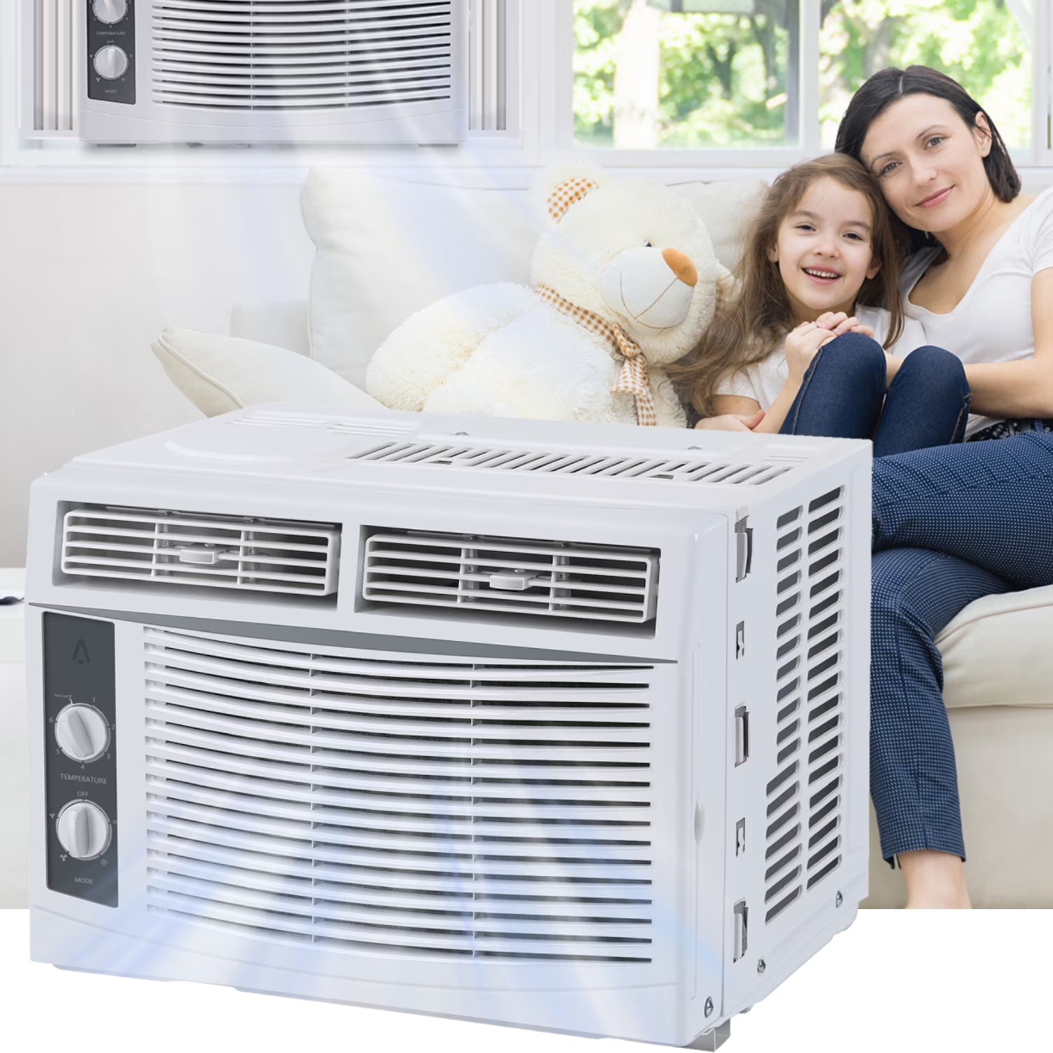 Garvee 5000 BTU Window Air Conditioner, Fast Cooling for Rooms up to 150 Sq. Ft, Window Ac Unit with 7 Level Temperature Setting, White