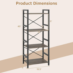 Tangkula 3-Tier Industrial Bookshelf for Home Office