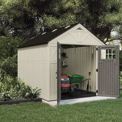 Suncast 8 x 10 ft. Metal and Resin Storage Shed. Vanilla